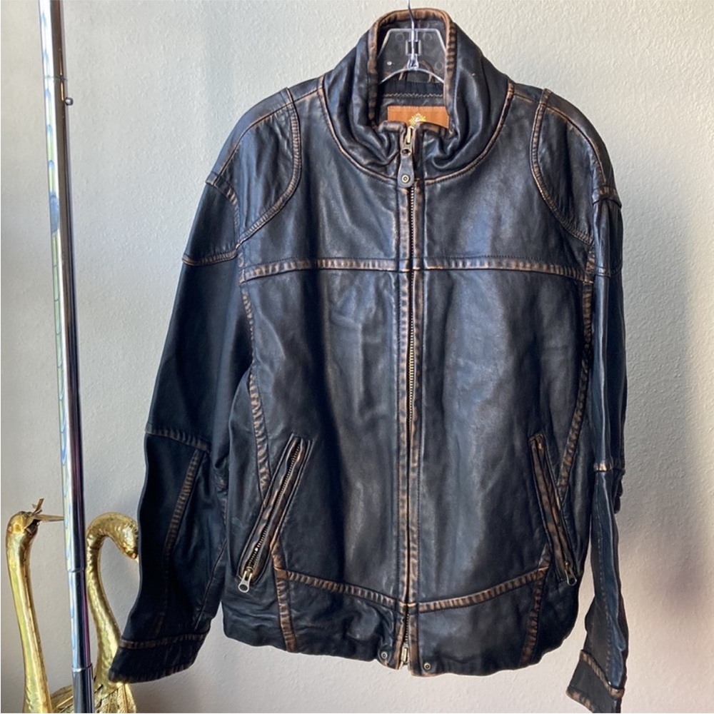 The Territory Ahead Vintage Wash Leather Jacket